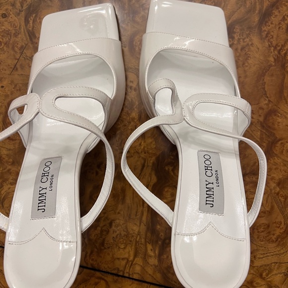 Jimmy Choo Cream Strappy Heels - Picture 1 of 3